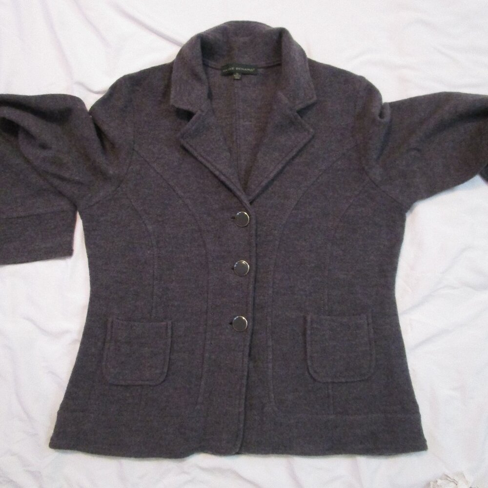 Harve Benard ladies 100% wool dark grey XL blazer, cardigan